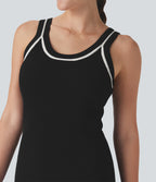 Color Block Mini Casual Sweater Knit Dress