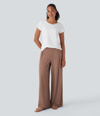High Waisted Wide Leg Casual Pants with Pockets