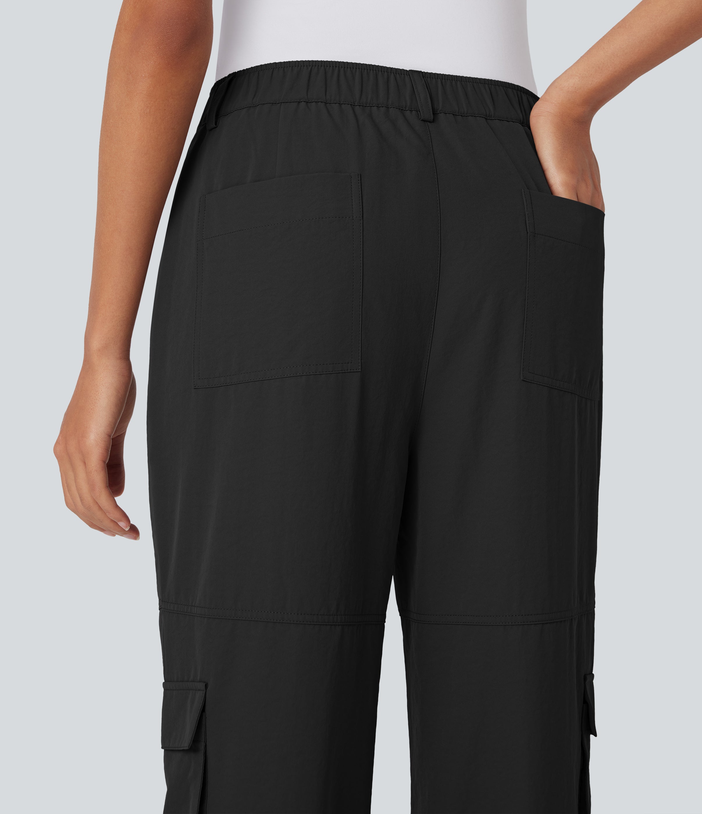 Mid Rise Casual Cargo Pants with Pockets