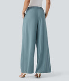 BreezefulTM Mid Rise Wide Leg Quick Dry Work Pants with Pockets