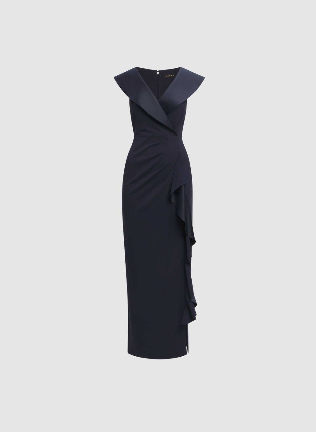 Satin Tuxedo Collar Dress