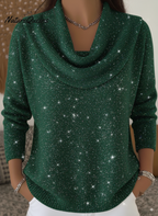 Women's Elegant Solid Color Loose Shiny Sweater