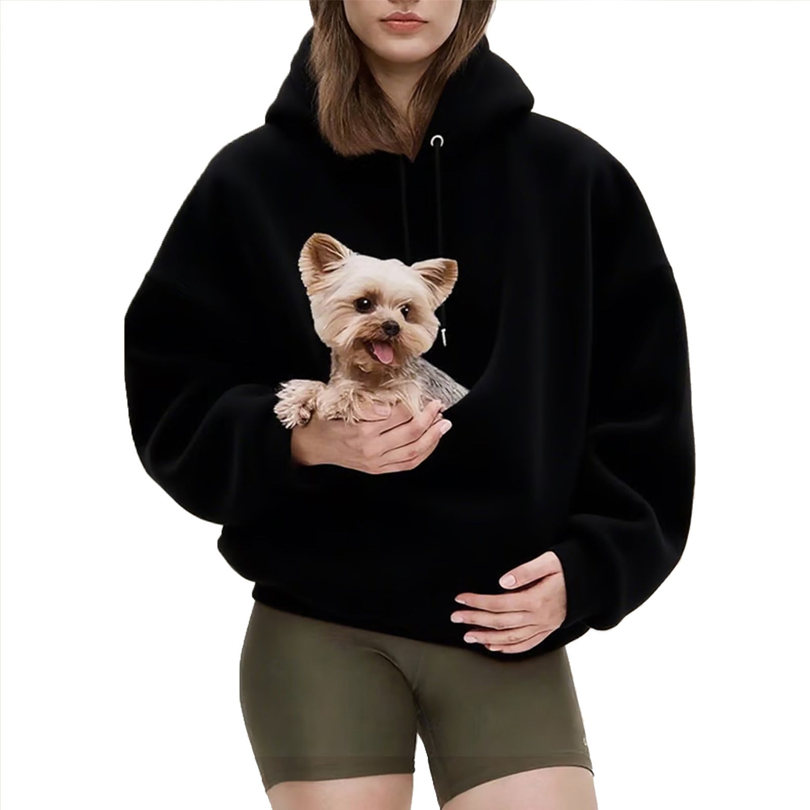 Flannel Pet Carrier Hoodie — Warm, Cozy & Convenient Kangaroo Pouch Sweatshirt for You and Your Pet