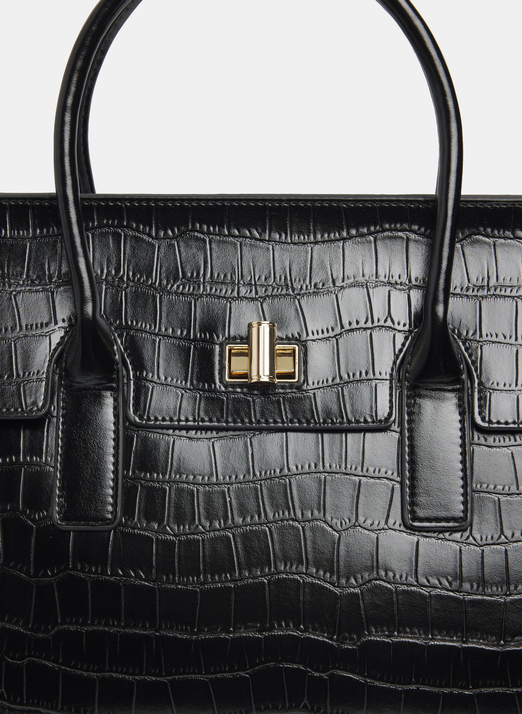 Croc-Embossed Handbag