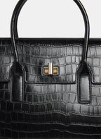 Croc-Embossed Handbag