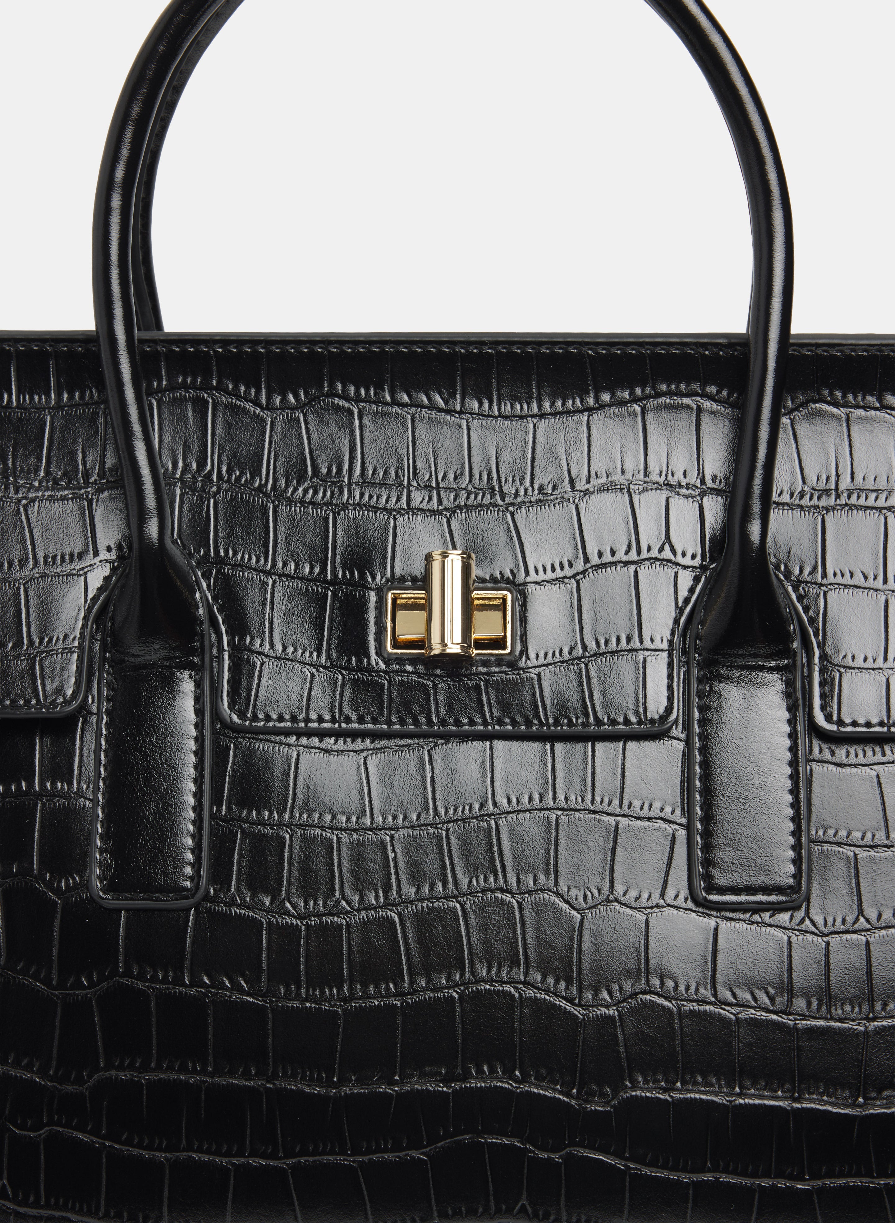 Croc-Embossed Handbag