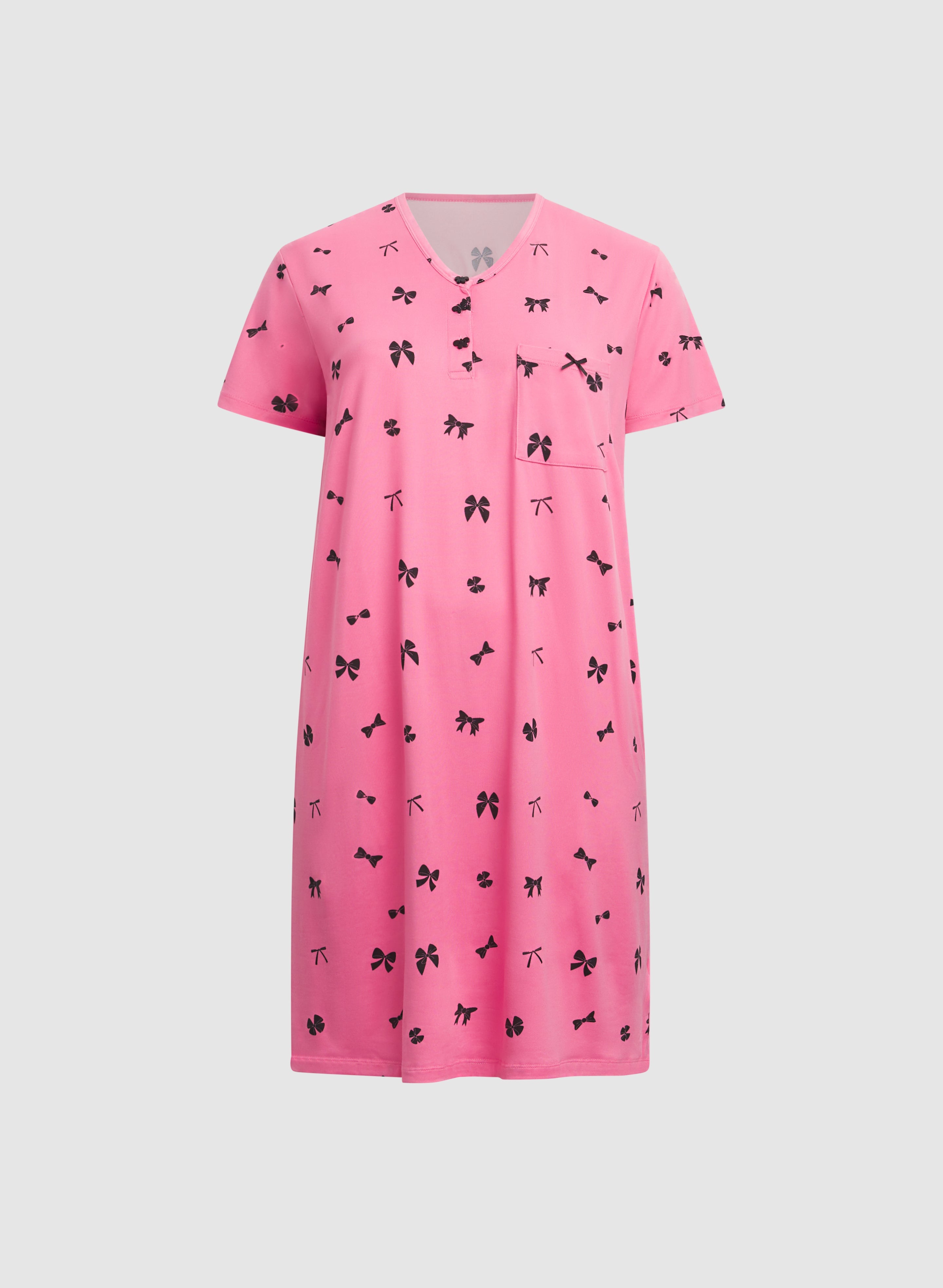 Bow Print Jersey Nightgown