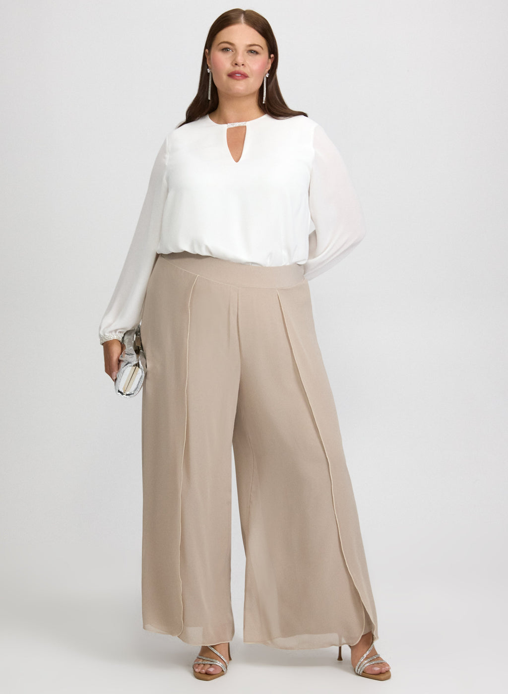 Chiffon Overlay Pants
