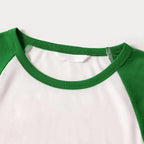Green Raglan Top Green Plaid Christmas Pajamas Set With "CHRISTMAS WITH MY GNOMIES" Print