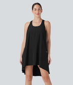 BreezefulTM RacerPocket High Low Flowy Mini Quick Dry Casual Dress-D/DD/DDD/F Cups