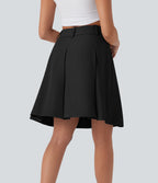 Mid Rise A-Line Mini Casual Skirt