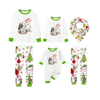 Holiday Family Christmas Pajamas Set With Cute Christmas Character Pattern Print