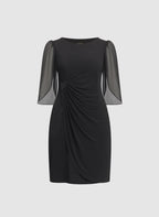 Chiffon Cape Sleeve Dress
