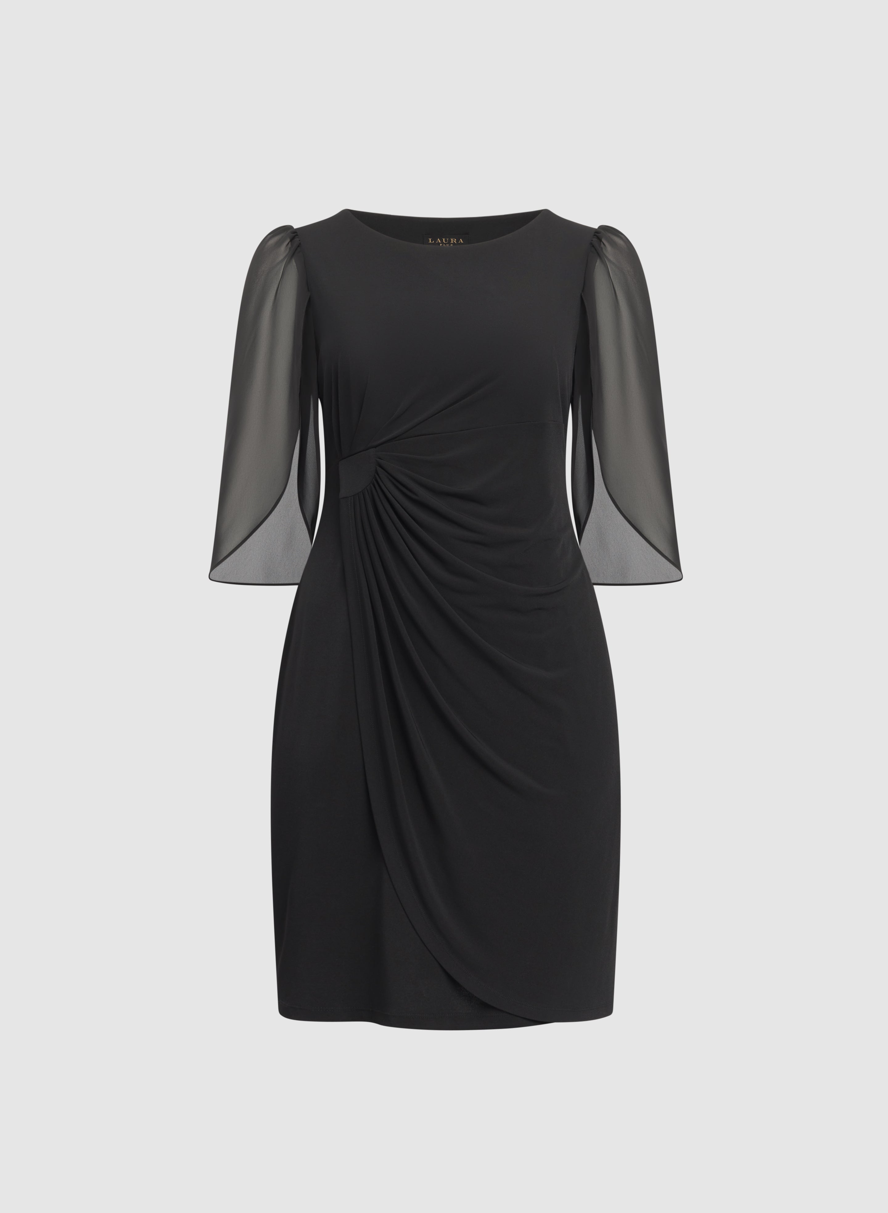 Chiffon Cape Sleeve Dress