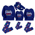 Christmas Family Matching Pajamas-Cozy Blue Pjs Set with "We Are Family Christmas 2025" Artistic Font Print