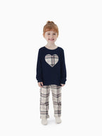 Family Matching Plaid Letter Print Pajamas Sets