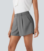 Mid Rise Work Shorts with Pockets