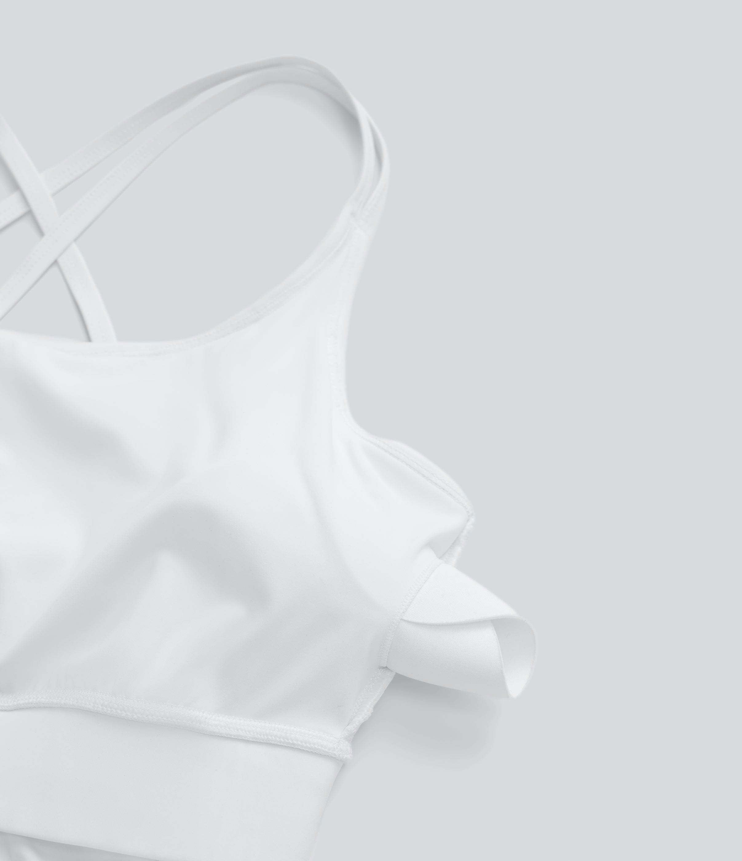Double Straps Pleated Quick Dry Yoga Cami Top-D/DD/DDD/F Cups