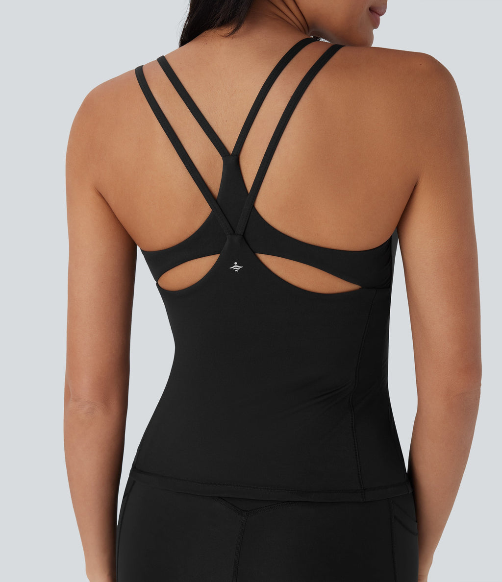 UltraSculptTM Cool Quick Dry Molded Cups Yoga Cami Top-UPF50+