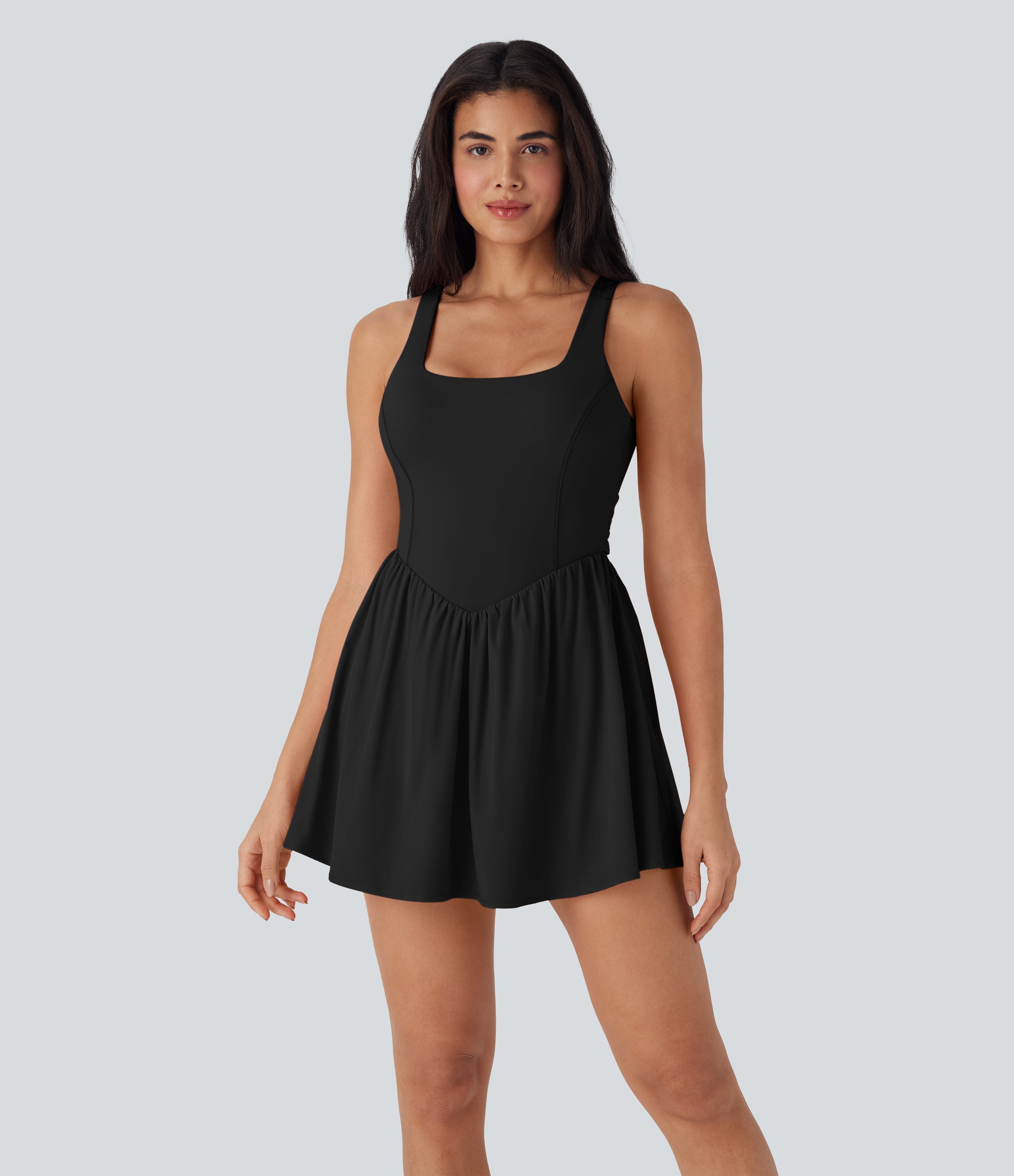 BreezefulTM Tie Back 2-in-1 Quick Dry Mini Dance Active Dress with Pocket-Easy Peezy Edition