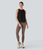 Crossover Contrast Mesh Yoga Sports Top