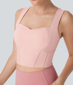 Sweetheart Neck Cropped Yoga Sports Top