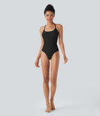 Lace Up One Piece Swimsuit