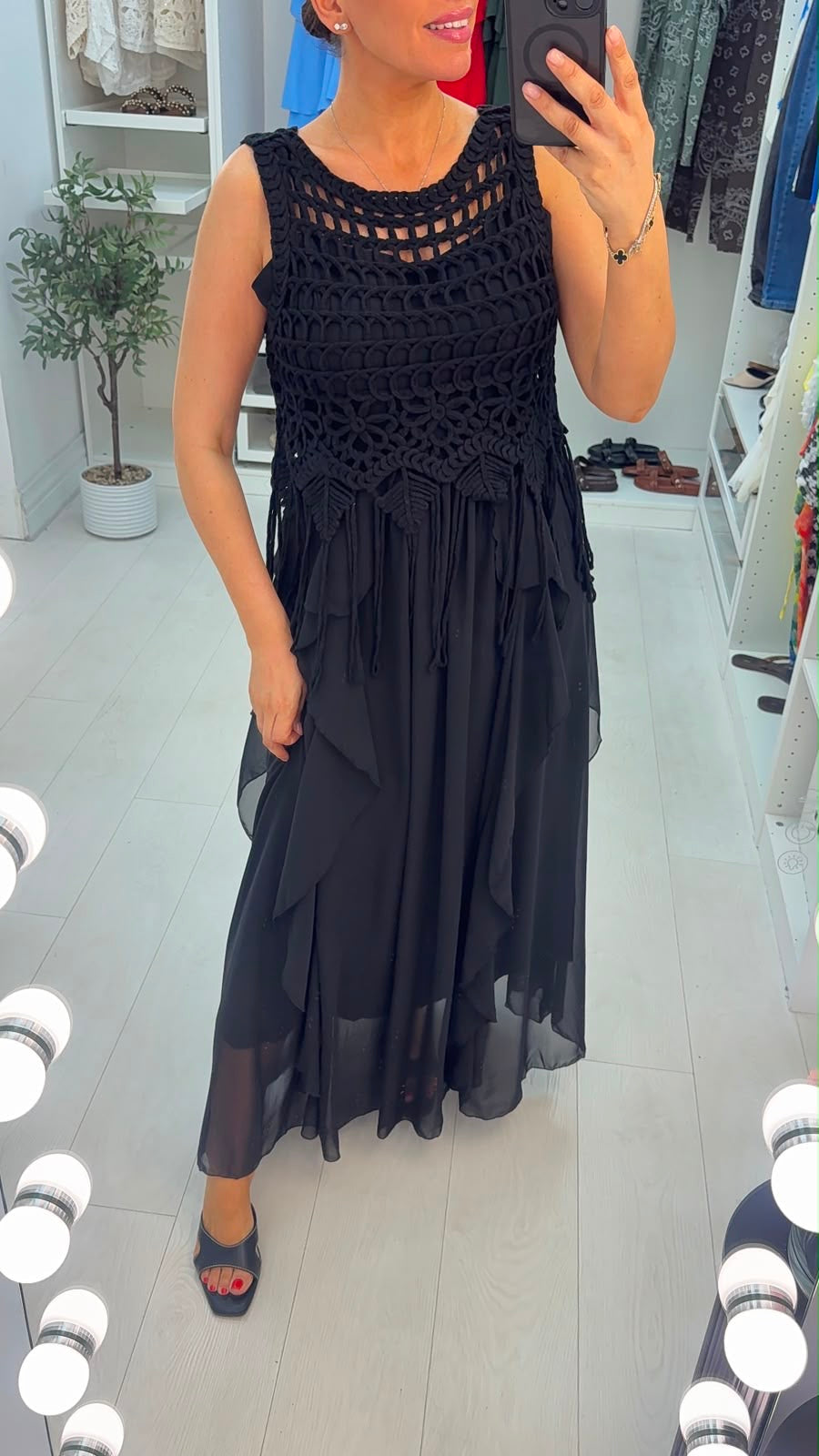 Winslet Crochet Detailed Loose Fit Maxi Dress