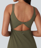 SoftlyZeroTM Plush Double Straps 2-Piece Pockets Slip Dance Active Dress D/DD/DDD/F Cups