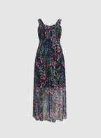 Floral Mesh Overlay Dress