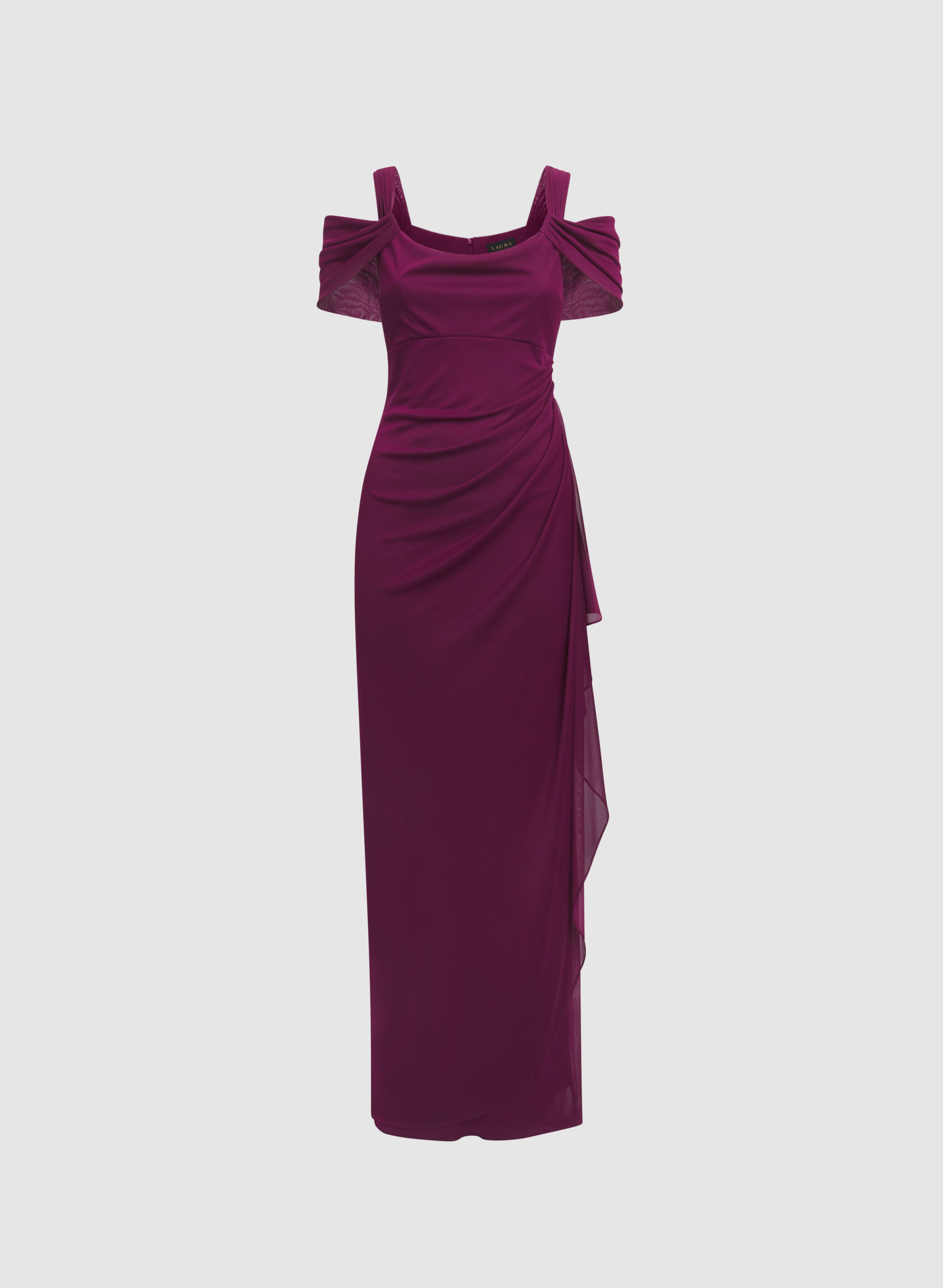 Mesh Cowl Neck Dress