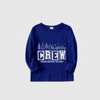Christmas Family Matching Pajamas-Cozy Blue Pjs Set with "Christmas Crew Making Memories Together" Print