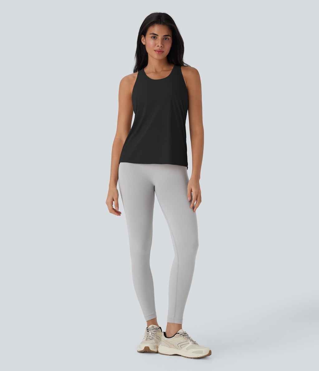 Round Neck High Low Cool Touch Quick Dry Running Tank Top