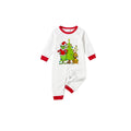 Family Christmas White Pajamas Set With Cartoon Pattern Print