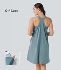 BreezefulTM RacerPocket High Low Flowy Mini Quick Dry Casual Dress-D/DD/DDD/F Cups