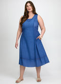 Linen-Blend Pocket Dress