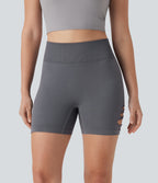 Seamless Flow High Waisted Cut Out Yoga Biker Shorts 4''