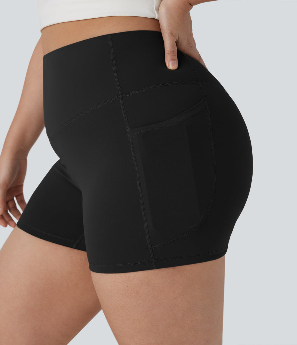 Plus Size UltraSculptTM SoCinched High Waisted Tummy Control Training Biker Shorts 3'' with Pockets