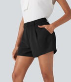 Mid Rise Work Shorts with Pockets