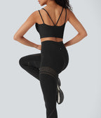 UltraSculptTM Cool Quick Dry High Waisted Tummy Control Ventilation Perforated Yoga Leggings-UPF 50+