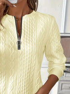 ⏰Black Friday Deals 70% OFF:Texture Half Zip Long Sleeve Sweatshirt