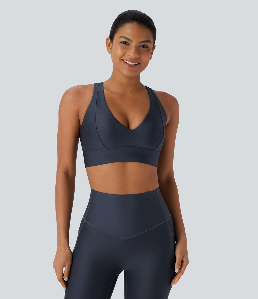 Light Support Sheen Yoga Sports Bra