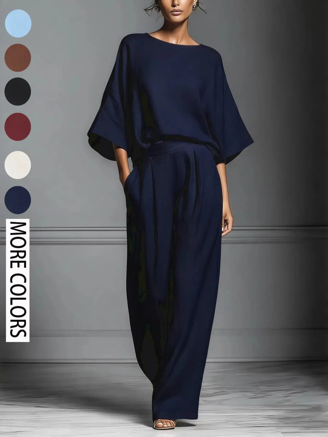 Women's Summer Fashion Elegant Basic Bell Sleeve Set, Casual European and American Style, Trendy Ladies' Clothing for 2026