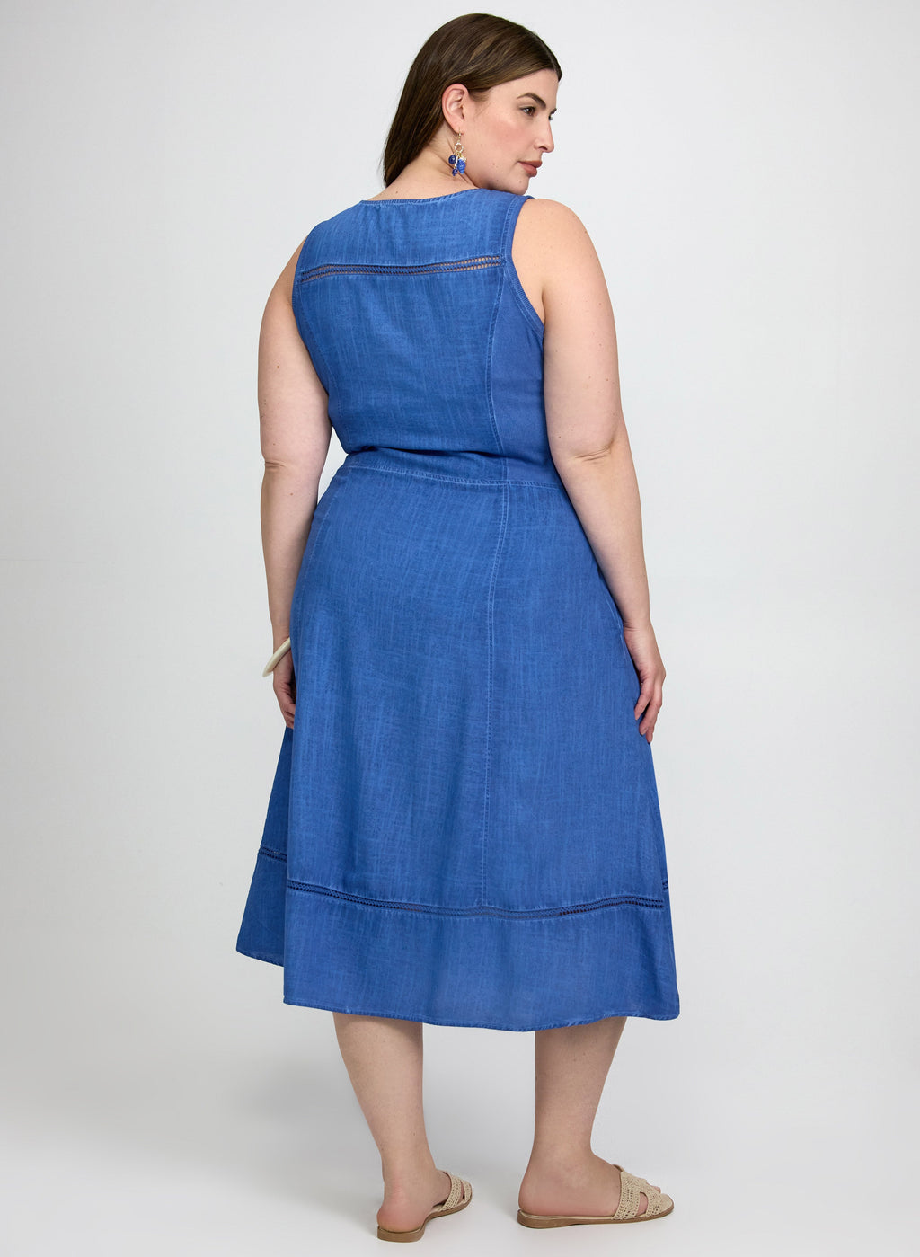Linen-Blend Pocket Dress