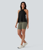 SoftlyZeroTM Airy Halter Draped Cool Touch Yoga Top-UPF50+