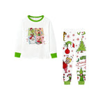 Holiday Family Christmas Pajamas Set With Cute Xmas Character Pattern Print