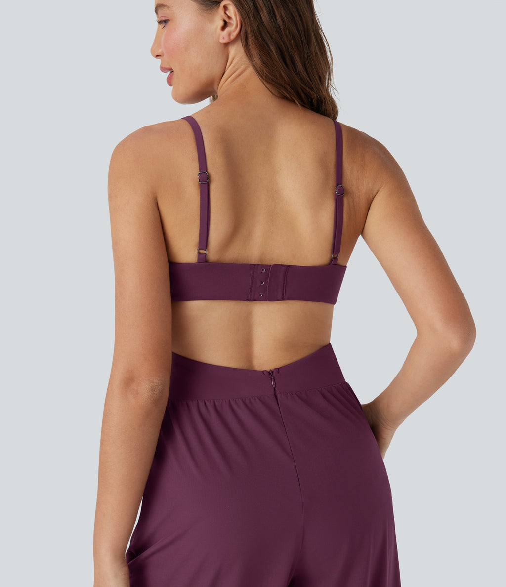 BreezefulTM Cut Out Quick Dry Yoga Jumpsuit with Pockets-Easy Peezy Edition
