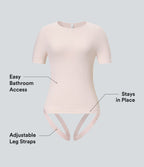 Seamless Flow Smoothing Adjustable Leg Straps Work Bodysuit-Easy Peezy