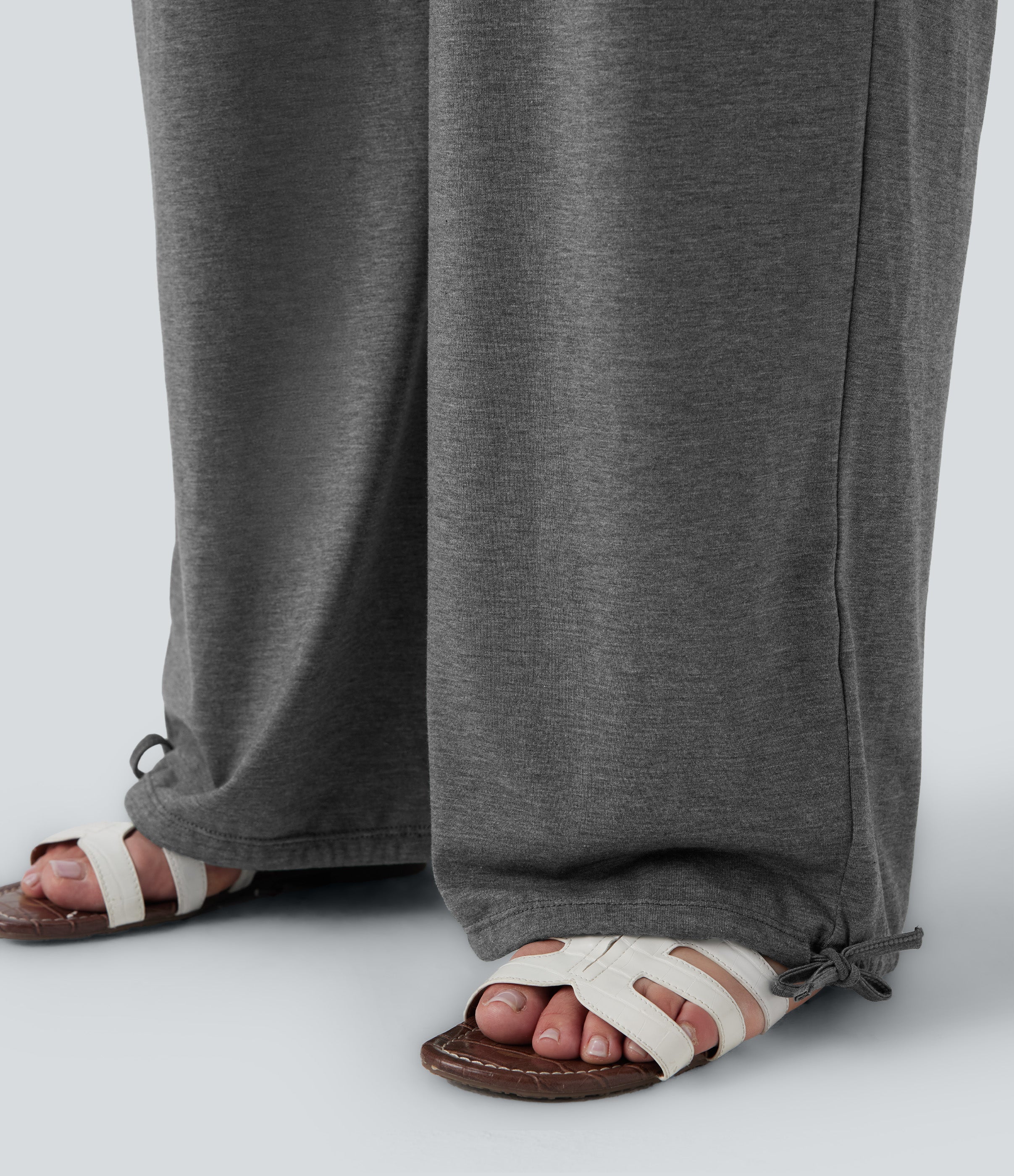 Plus Size Crossover High Waisted Drawstring Casual Joggers with Pockets