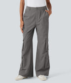 Mid Rise Casual Cargo Pants with Pockets
